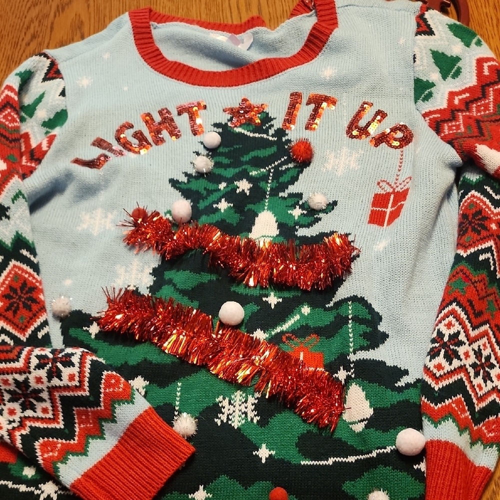 Festive Light-Up Christmas Sweater for Kids**LAST CHANCE